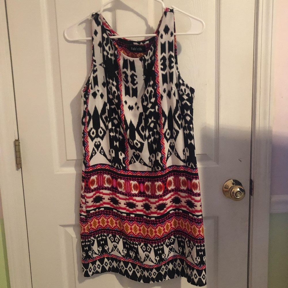 fab rik pink/orange/black/white size s